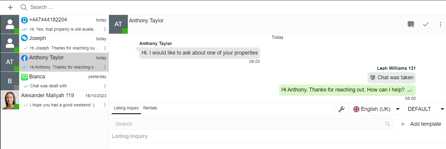 Official 3CX interface showing a customer messaging conversation